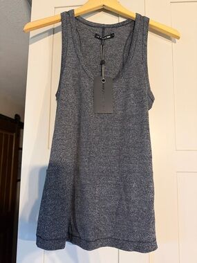 NWT Rag and Bone char grey the classic beater tank, size S
